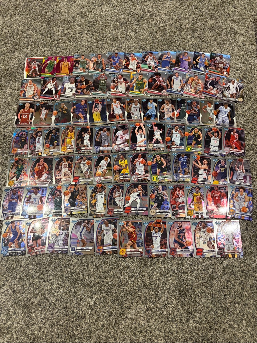Lot of 84 Bowman Chrome U 2023-2025 basketball cards with rookies